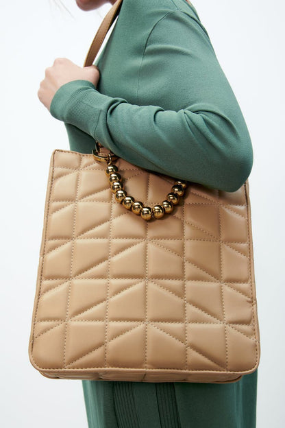 ZARA quilted tote bag